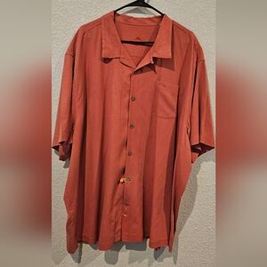 Tommy Bahama Men's Short Sleeve Button Down Shirt Front Pocket 3xlb Silk Blend